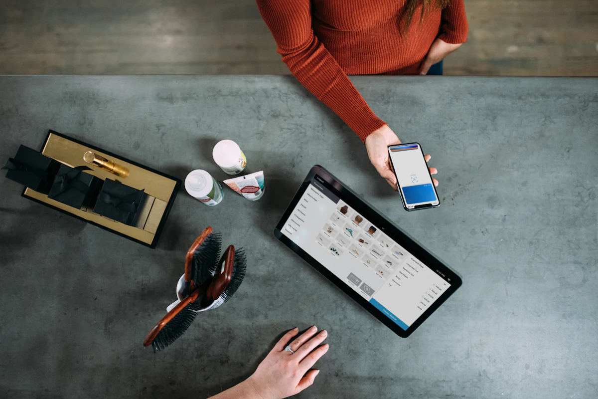 Reviewing payments and reports on a tablet