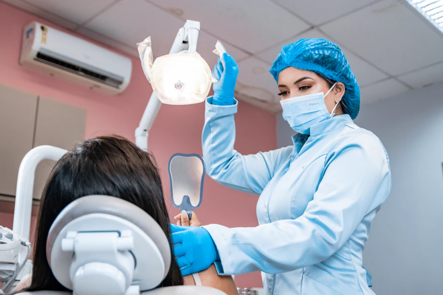 Patient having a relaxed check-up